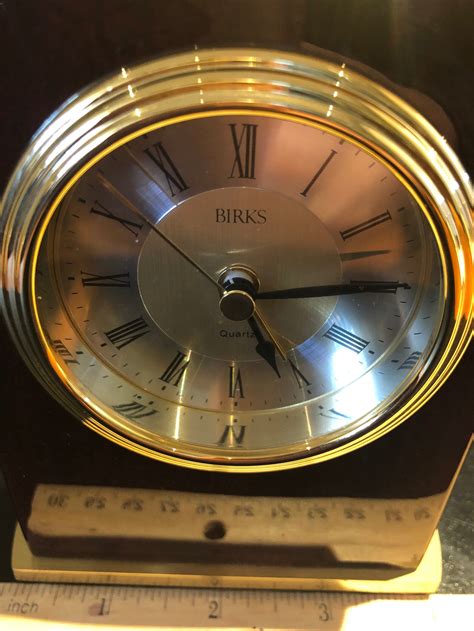 Vintage Birks Brass Quartz Mantel Clock With Cherry Shining Etsy