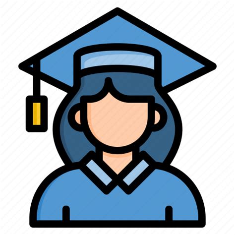Female Student Graduating Student Graduation Cap Icon