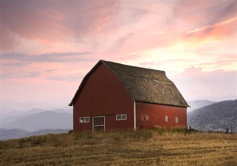 Dawn On Mountain Barn Photograph By Randall Branham Pixels