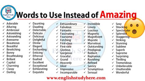 Words to Use Insteaf of Amazing - English Study Here | Other ways to ...