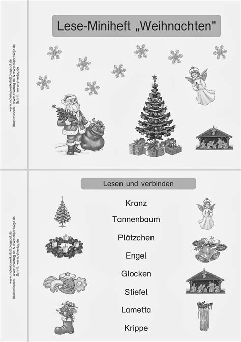 Satzbauspiel zur weihnachtszeit würfelspiel für rechenspiele für klasse 2 in der 2. Materialwerkstatt: Lese-Miniheft Weihnachten