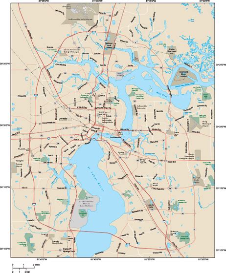 Jacksonville Metro Area Wall Map By Map Resources Mapsales