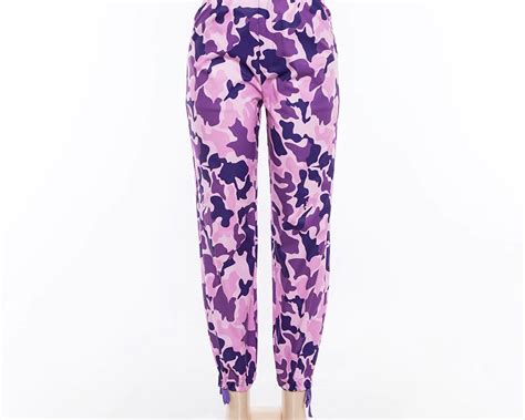 Purple High Waist Camouflage Cargo Pants Queen Come First