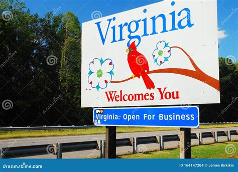 Welcome To Virginia Editorial Stock Image Image Of Highway 164147204