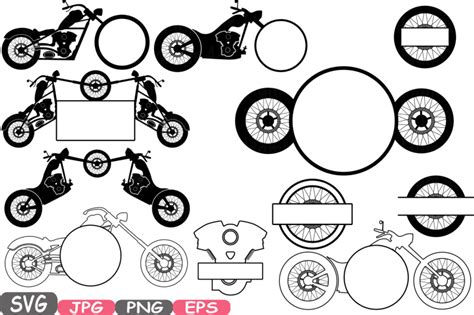 Choppers Split And Circle Monogram Motorbike Cutting Files Svg Motorcycle