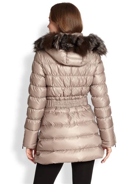 Lyst Dawn Levy Fox Furtrimmed Down Coat In Natural