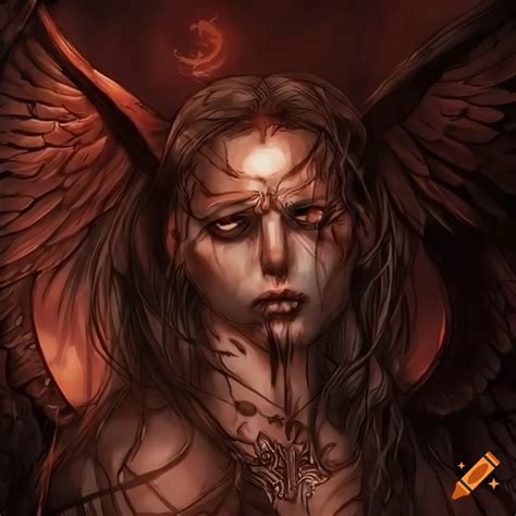 Aeshma Mace Mythology Demon Archangel Anime Drawing With Soulful Eyes