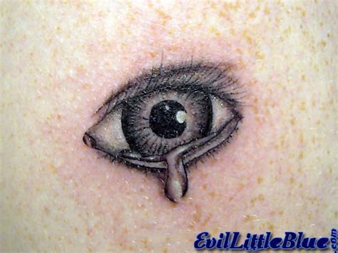 Black Ink Crying Eye Tattoo Design For Arm By Kurtis Worth
