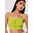 Lime Strappy Tie Front Crop Top  Missguided