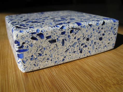 Terrazzo With Blue Glass Aggregate Recycled Glass Countertops Concrete Countertops Glass