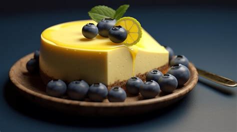 Premium Ai Image Lemon Cheesecake Hd 8k Wallpaper Stock Photographic