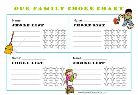 This concept is a great idea for families with multiple children and if you prefer to rotate chores. Free Family Chore Chart