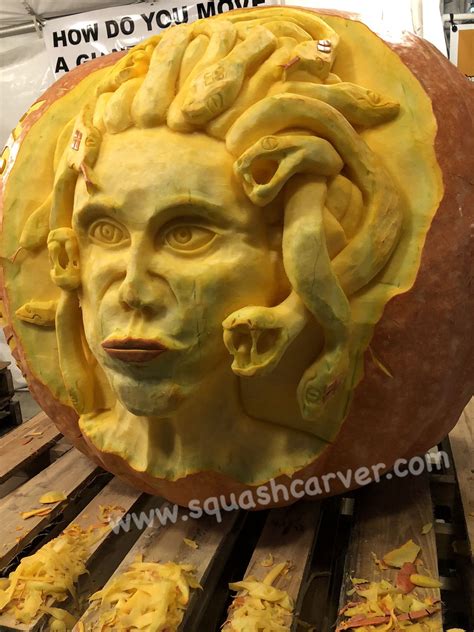 Squashcarver Giant Pumpkin Medusa Carving Circleville Ohio Giant