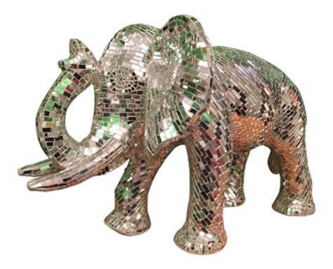 Large Mosaic Mirrored Elephant Sculpture | Elephant ...