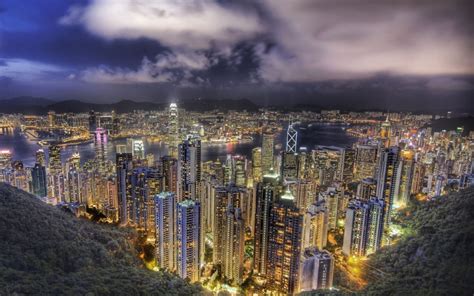 Buildings And City Hong Kong Skyline By Night Picture Nr 33931