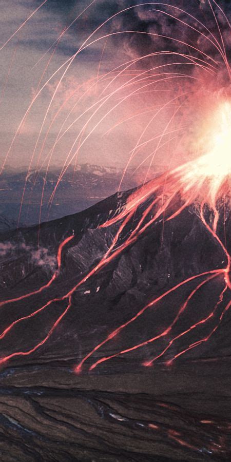下载手机图片直升机 风景 火山 岩浆 喷发 奇幻，免费874372。