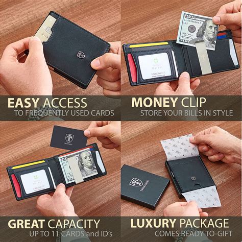 buy travando mens slim wallet with money clip austin rfid blocking bifold credit card holder for
