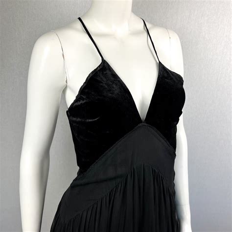 Nwt Bebe Velvet And Silk Strappy Backless Low Cut Busty Little Black Mini