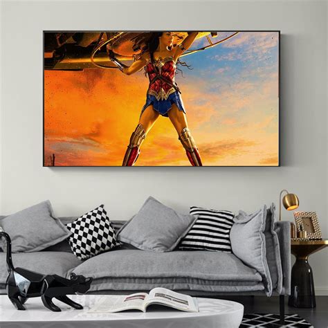 Movie Poster Wonder Woman Oil Painting On Canvas Hand