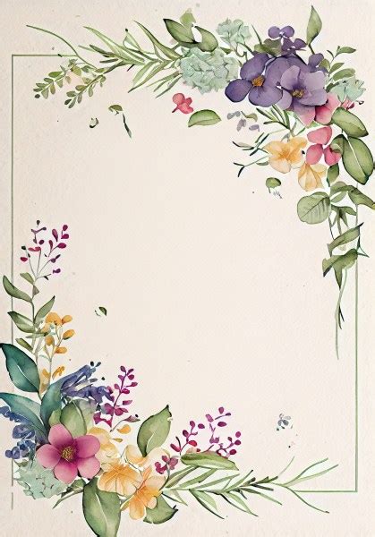 Free Watercolor Flower Frame Design