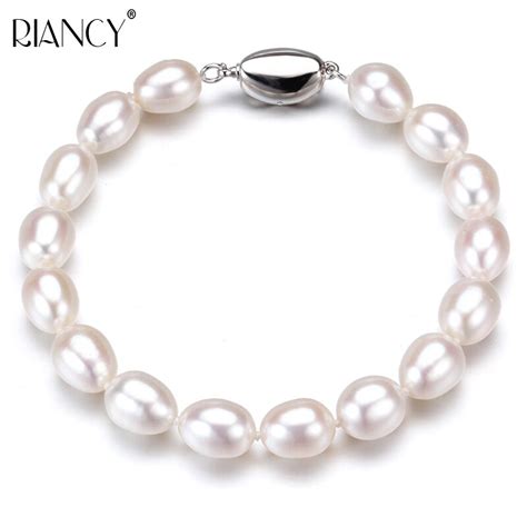 Classic Charm Bracelet Pearl Jewelry Fashion White Natural Freshwater