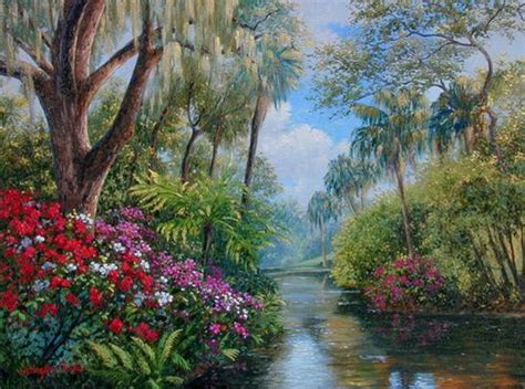A Day In Paradise Painting Beautiful Oil Paintings Landscape Paintings
