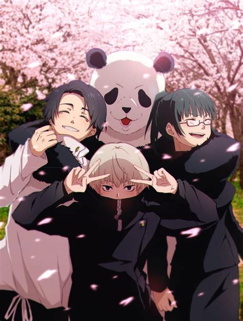 Yuta Toge Maki E Panda Jujutsu Kaisen Anime Anime Art Anime