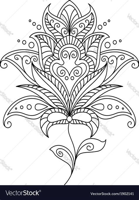 Intricate Dainty Floral Motif Design Element Vector Image