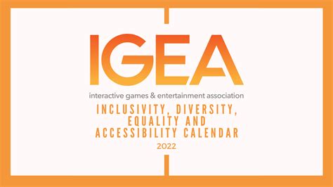 Inclusivity Diversity Equality And Accessibility Calendar Igea