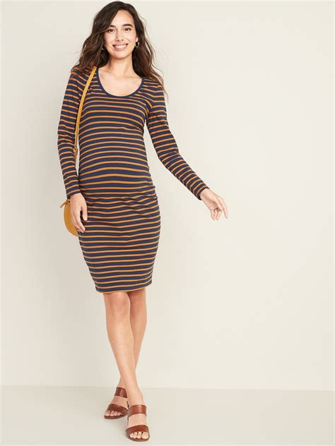 The settings and the lighting conditions. Maternity Printed Scoop-Neck Bodycon Dress in 2020 | Neck ...