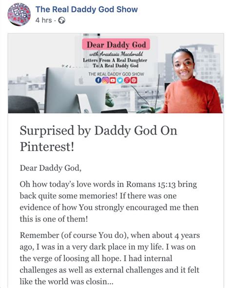 Dear Daddy God A Letters From A Real Daughter To A Real Daddy God