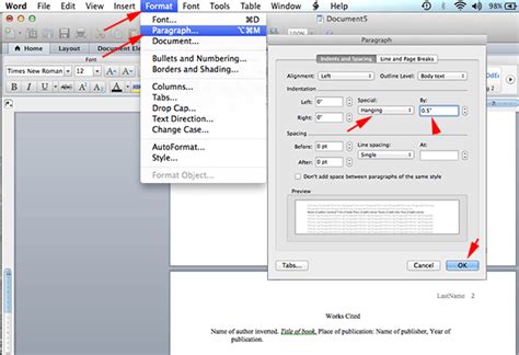 How To Setup Mla Formatting On A Mac Using Word 2011