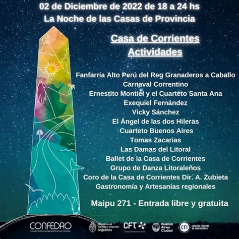 Corrientes Estará Presente En La 10º Edición De La Noche De Las Casas De Provincia En Buenos