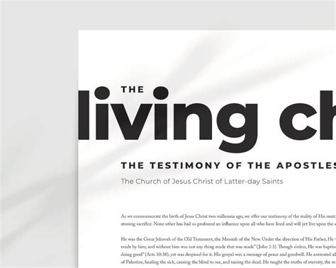 The Living Christ The Testimony Of The Apostles Lds Etsy