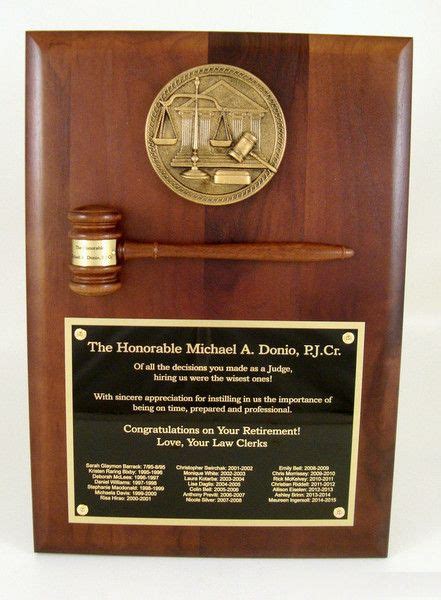 Judge's Gavel Plaque in 2021 | Custom plaques, Plaque, Award plaque