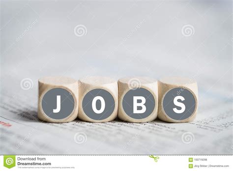 Cubes with the word `JOBS` stock photo. Image of concept - 100719298