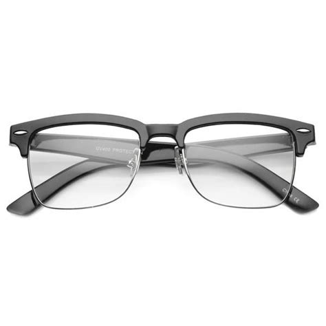 Vintage Hipster Dapper Indie Half Frame Clear Lens Glasses 9810