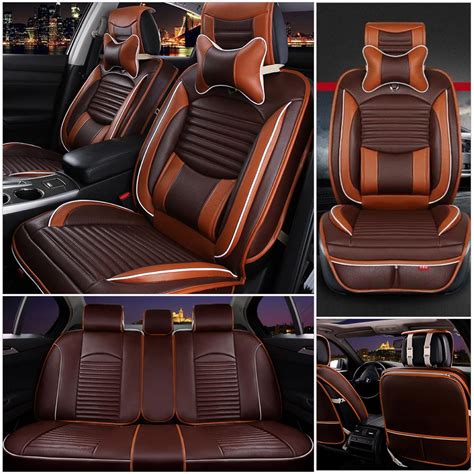 Us Size Sml Car Suv Seat Cover Pu Leather Frontrear Universal 5 Seat