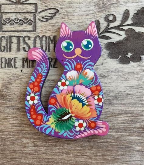 Funny Cat Fridge Magnets Animal Wooden Magnets Figures Funny Cats