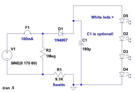 120 Volt 4 Led Light Circuit Diagram Wiring