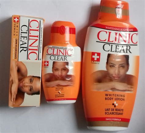 clinic clear lightening and toning body care set lotion tube soap and oil 1 of each nelly