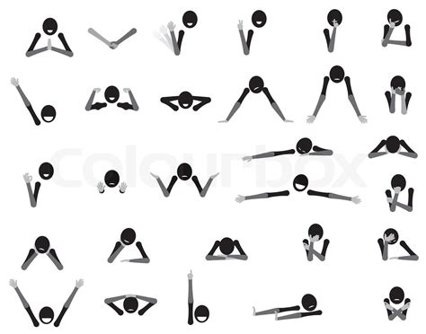 Body Language Cartoon Symbols Showing Various Gestures And Emtions