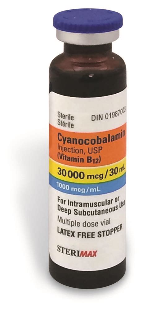 Cyanocobalamin Vitamin B12 1000mcgml Injectable 30ml Medical Mart