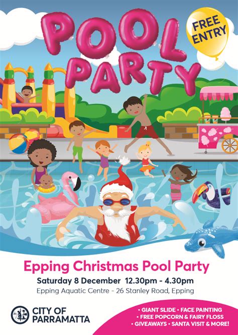 A singles dance party and mixer is a party which is organized for people who are not married and who want to find a partner for friendship, dating, or sex. FREE Christmas Pool Party - Epping Aquatic Centre ...