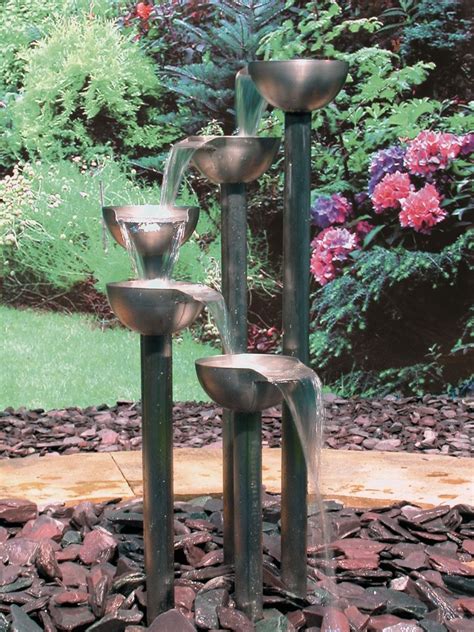 Aquafires Stainless Steel Tier Fountain Outdoor Water Features