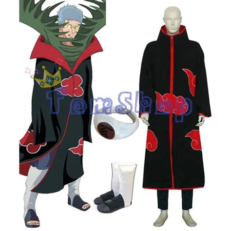 Anime Naruto Akatsuki Zetsu Deluxe Edition Cosplay Costume 3in1
