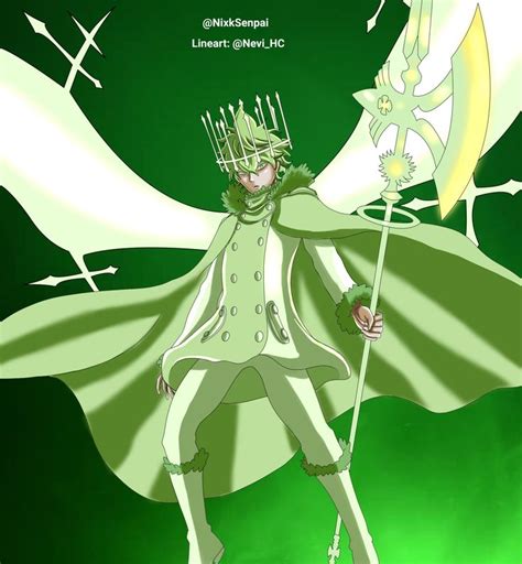 An Anime Character Holding A Green Flag And Wearing A Crown