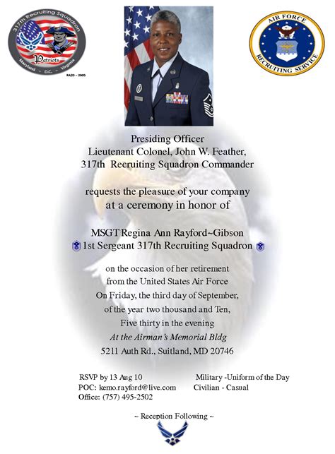 Air Force Retirement Ceremony Program Template Wmsno