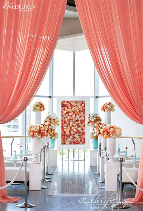 Coral Wedding Decorations Coral Wedding Aisle Rachel A Clingen