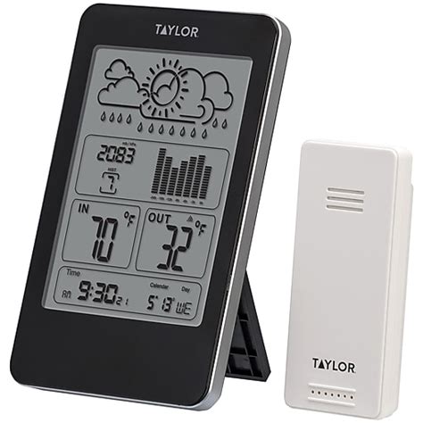 Taylor Indooroutdoor Digital Thermometer With Barometer And Timer Staples